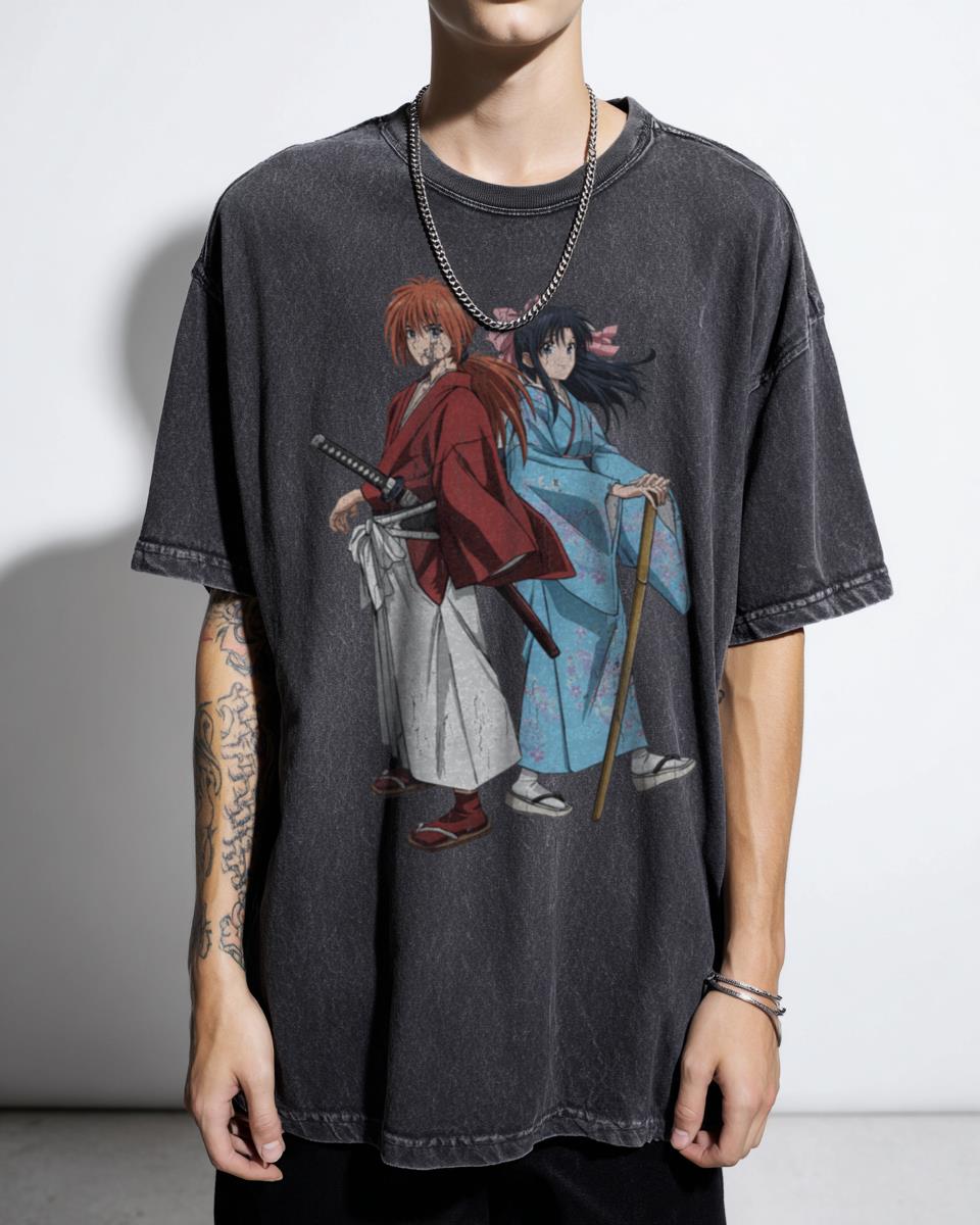Kenshin & Kaoru T-Shirt - Rurouni Kenshin Anime Manga Art
