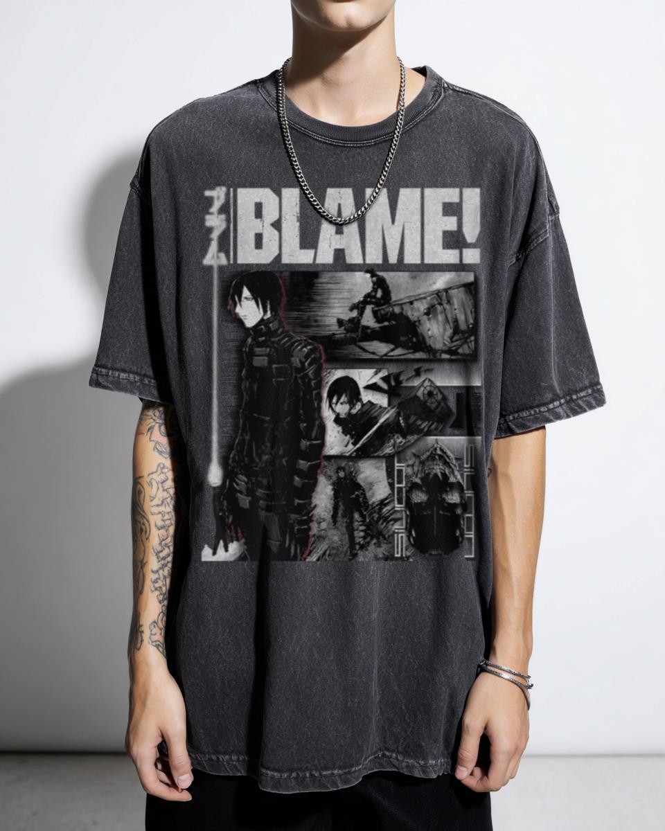 Killy BLAME! Original Design Cyberpunk T-Shirt - Dystopian Manga Sci-Fi Tee