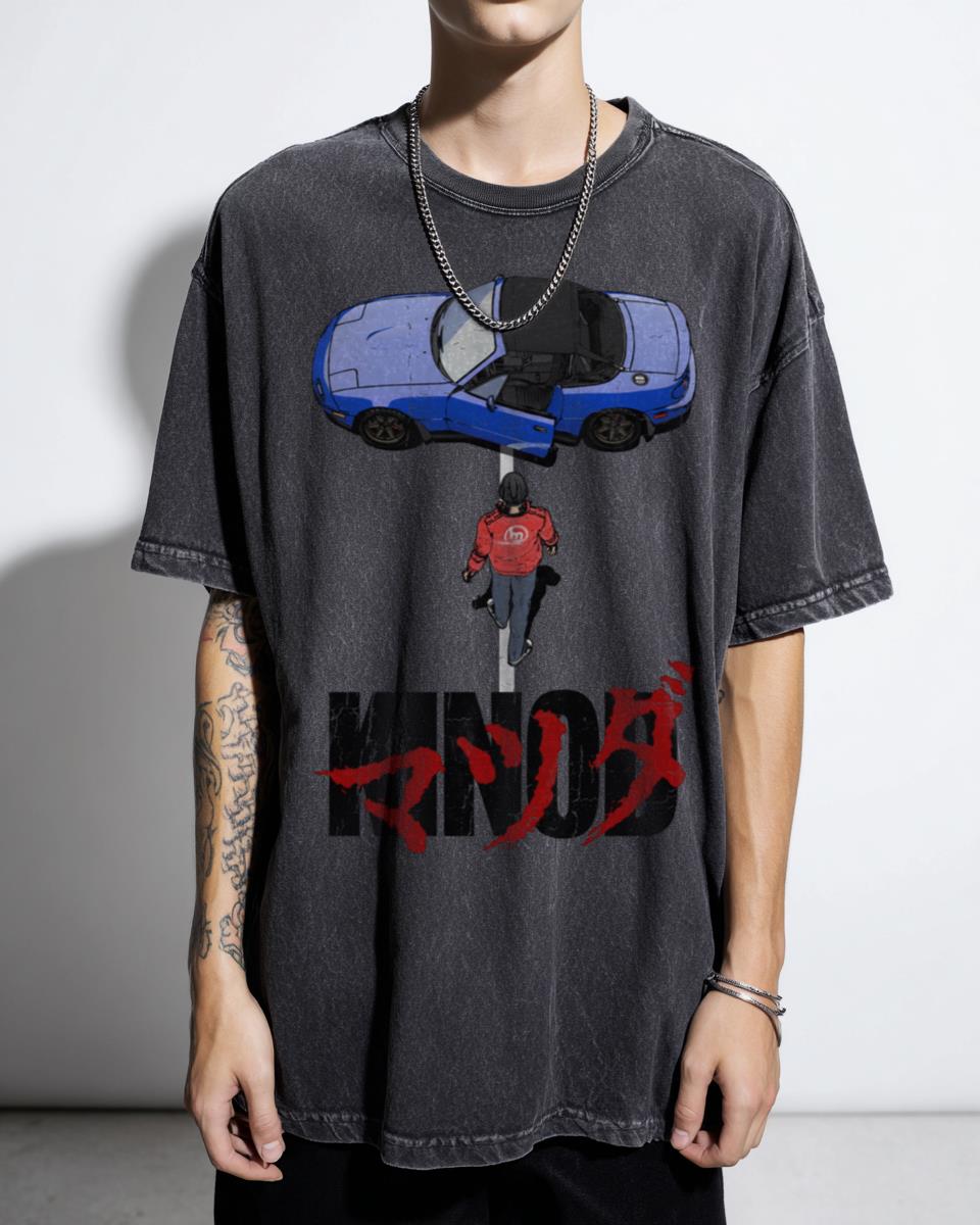 KINOD BLACK TXT JonB Miata Anime T-Shirt - Mazda Car Enthusiast Unisex