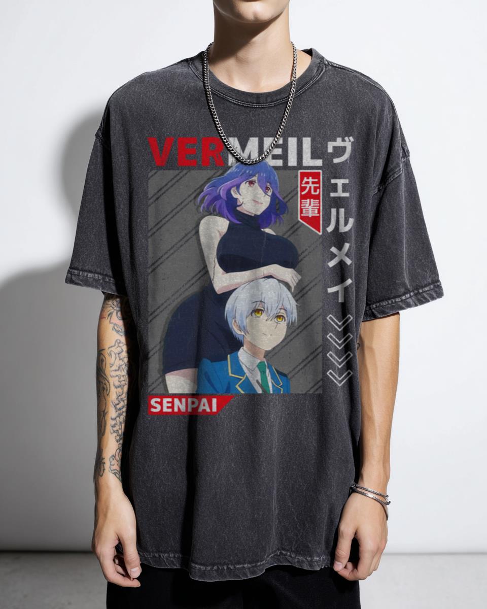 Kinsou no Vermeil Lewd Anime Peeker T-Shirt - Vermeil In Gold Manga Style