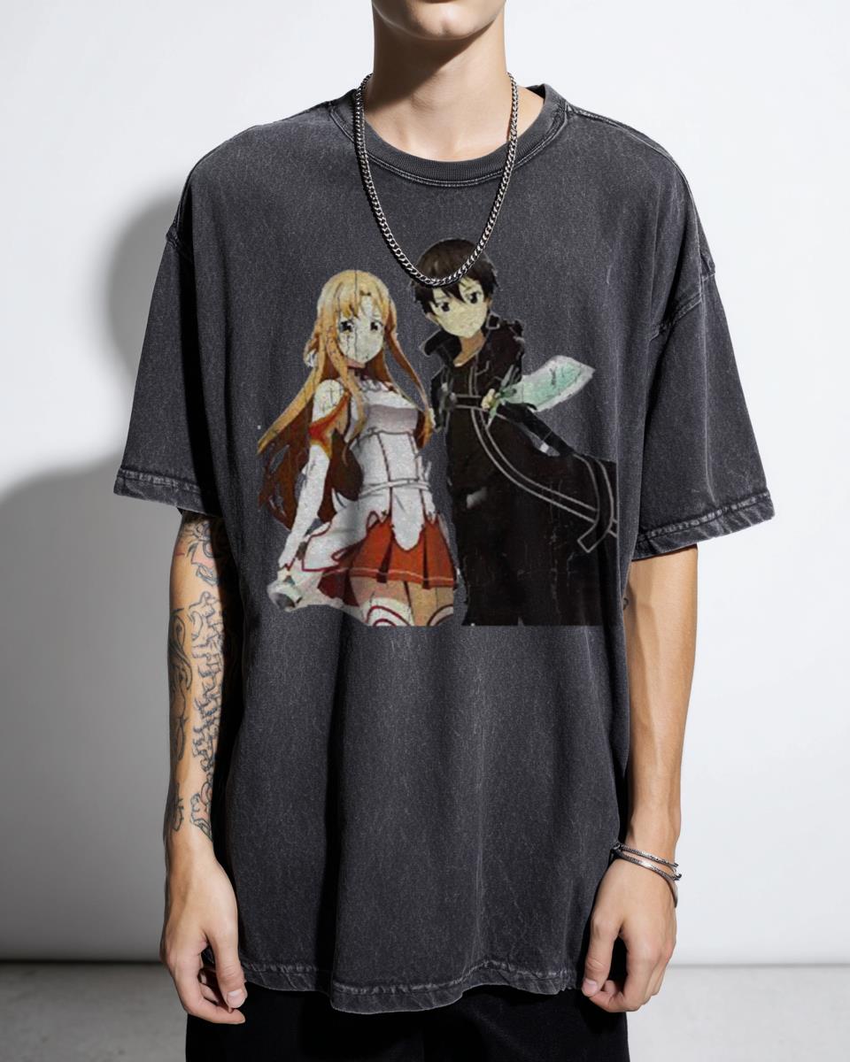 Kirito Asuna Sword Art Online Anime Graphic T-Shirt - SAO Manga Fan Gift