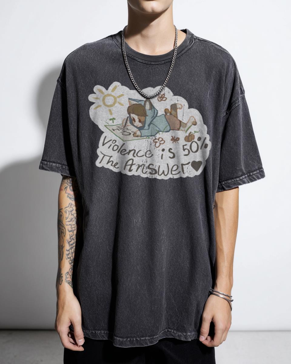 Kitty Girl That Doodles Kawaii Calico Anime T-Shirt - Cute Animal Art Women