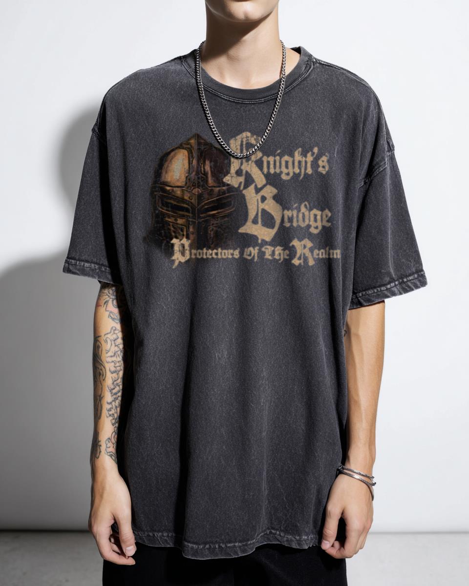 Knight's Bridge Medieval Celtic Gothic T-Shirt - Ancient Warrior Norse Fantasy Tee