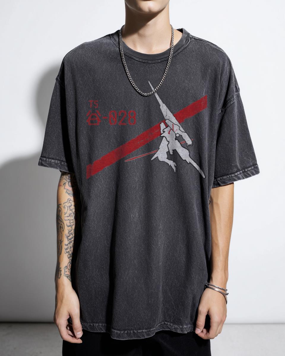 Knights of Sidonia Tsugumori Mecha Anime Acidwash T-Shirt - Sidonia No Kishi Fan
