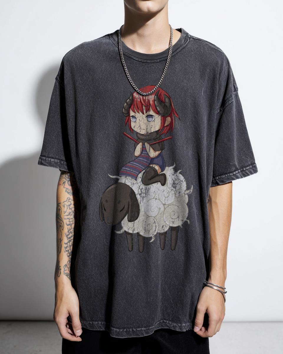 Knitting Adventure T-Shirt | Cute Anime Style Wool & Sheep Tee