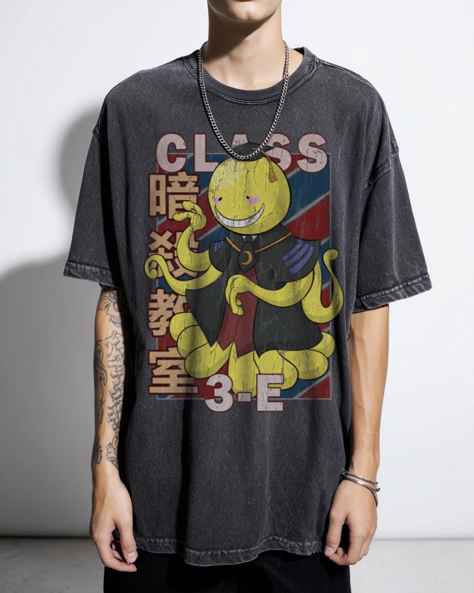 Koro Sensei V2 Vintage Stripe T-Shirt - Assassination Classroom Anime Fan Tee
