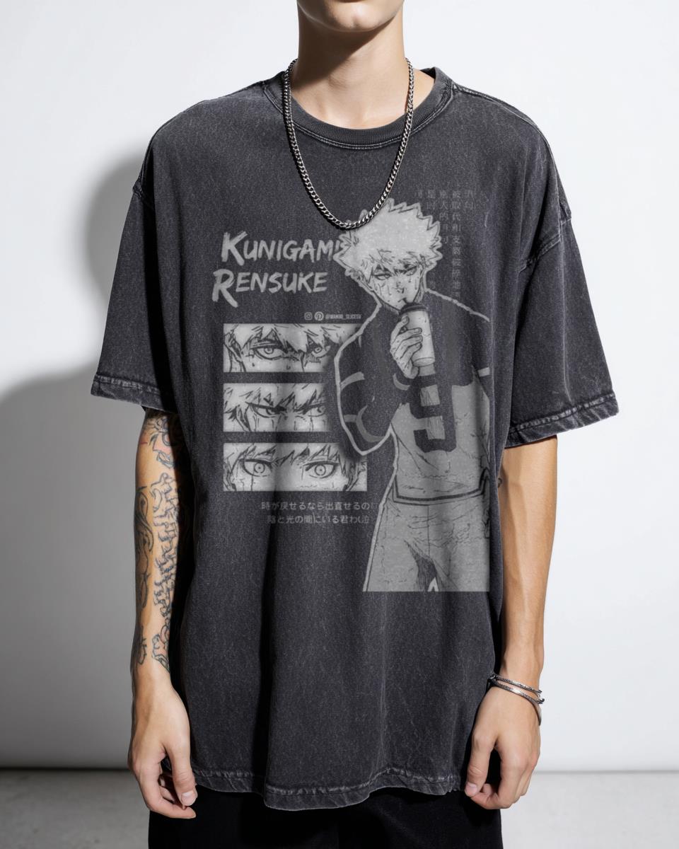 Kunigami Rensuke Blue Lock Anime T-Shirt - Football Manga Art Unisex