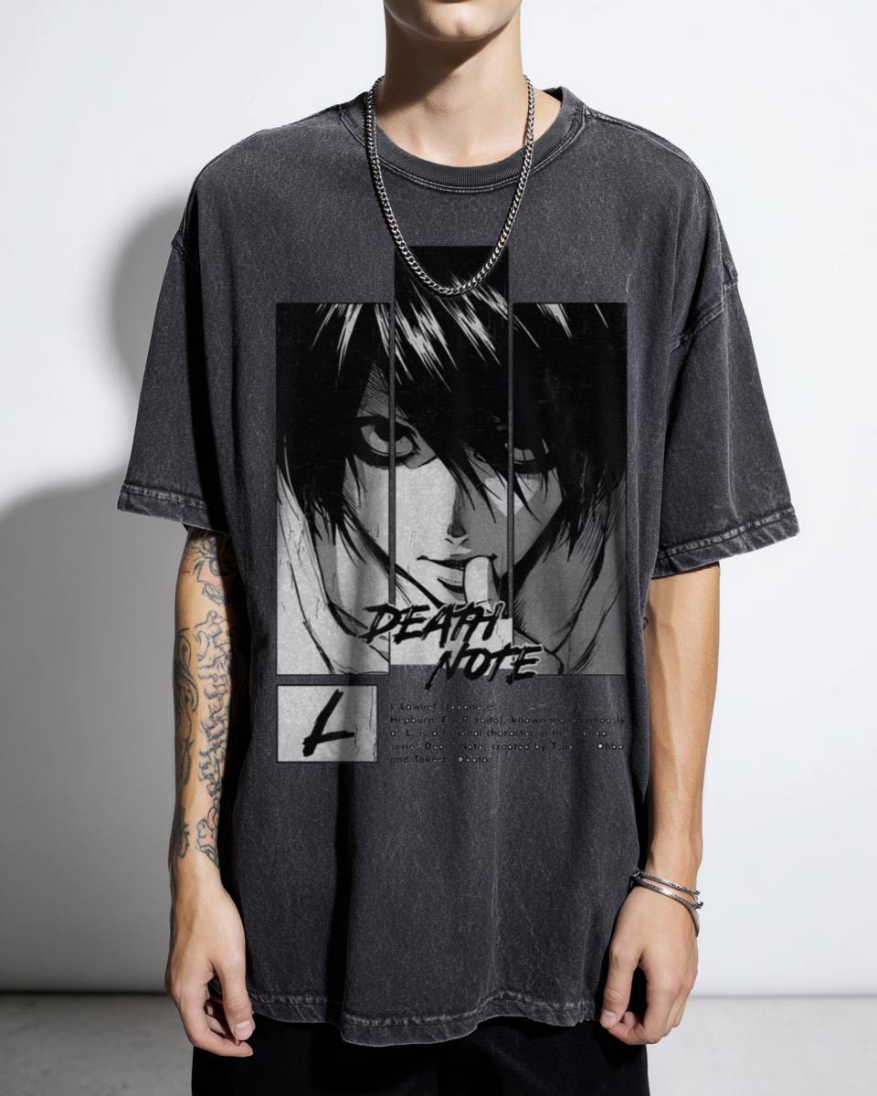 L Lawliet The Smartest Death Note Anime T-Shirt - Ryuzaki Yagami Light Manga Art