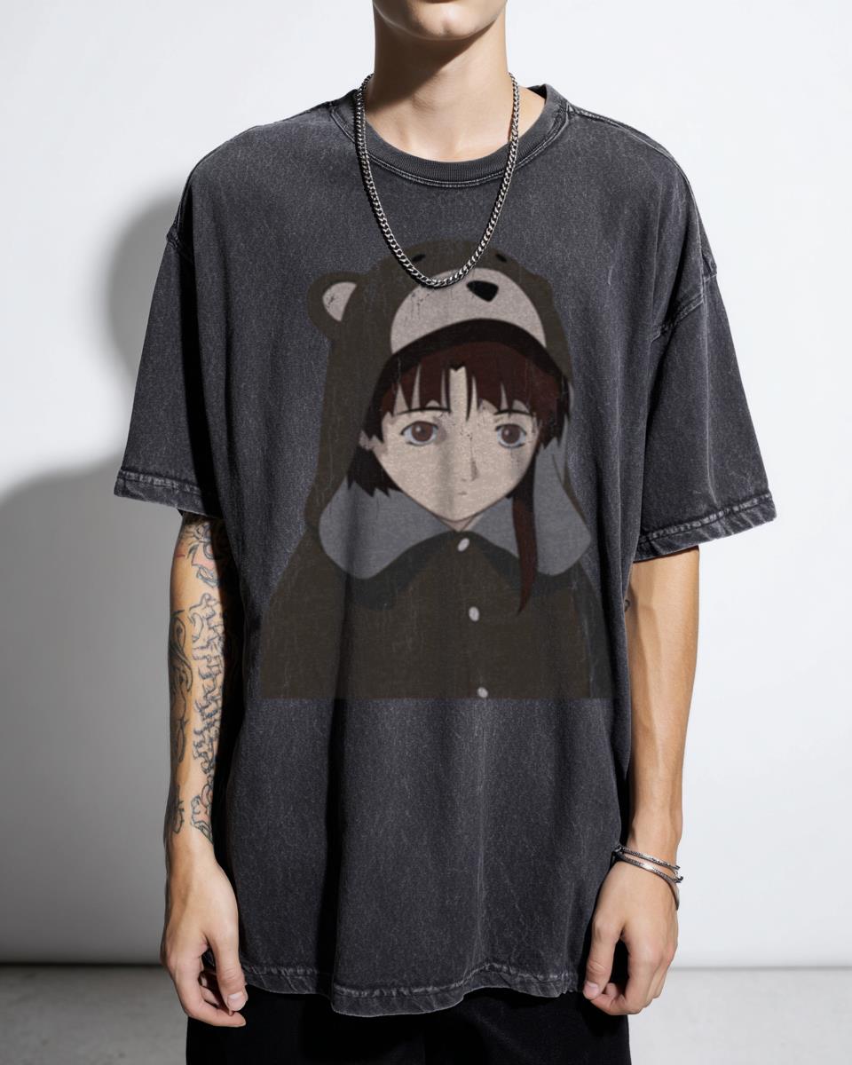 Lain Iwakura Serial Experiments Lain T-Shirt - 90s Cyberpunk Anime