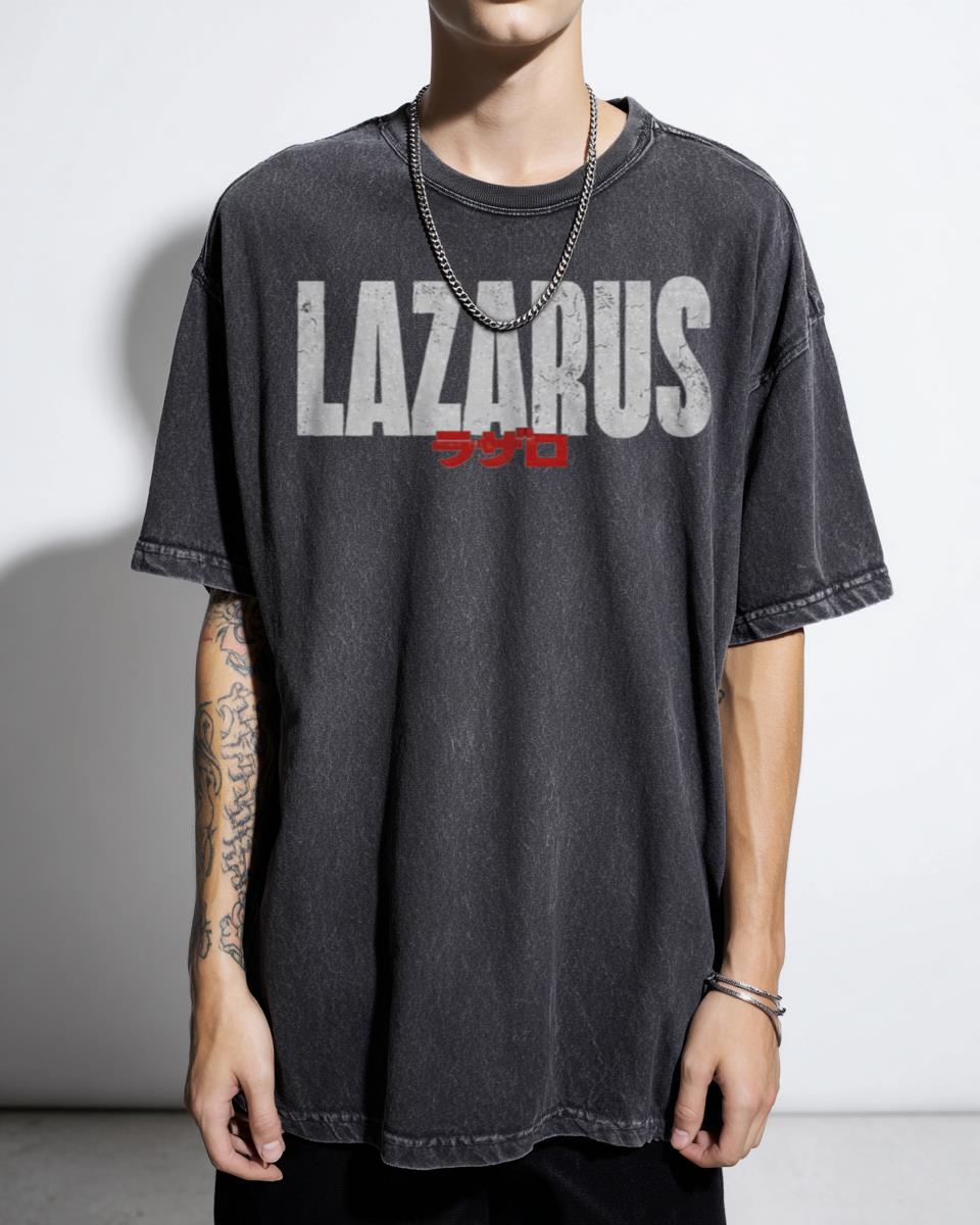 Lazarus Anime White Logo T-Shirt - Axel Lazarus Cowboy Manga Fan Apparel