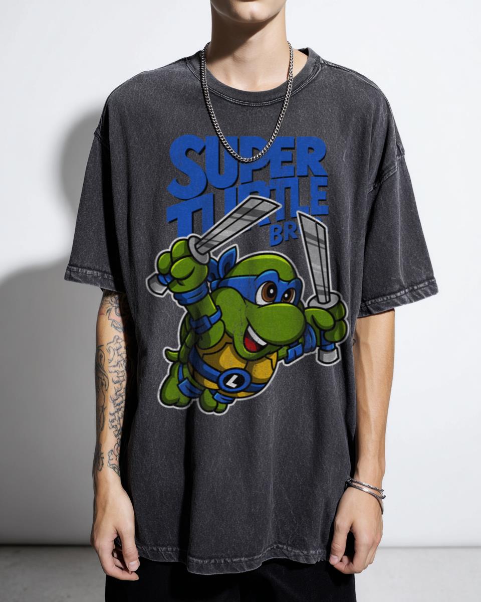 Leonardo Ninja Turtle 80s Cartoon T-Shirt - TMNT Super Turtle Bros Retro Gaming Unisex