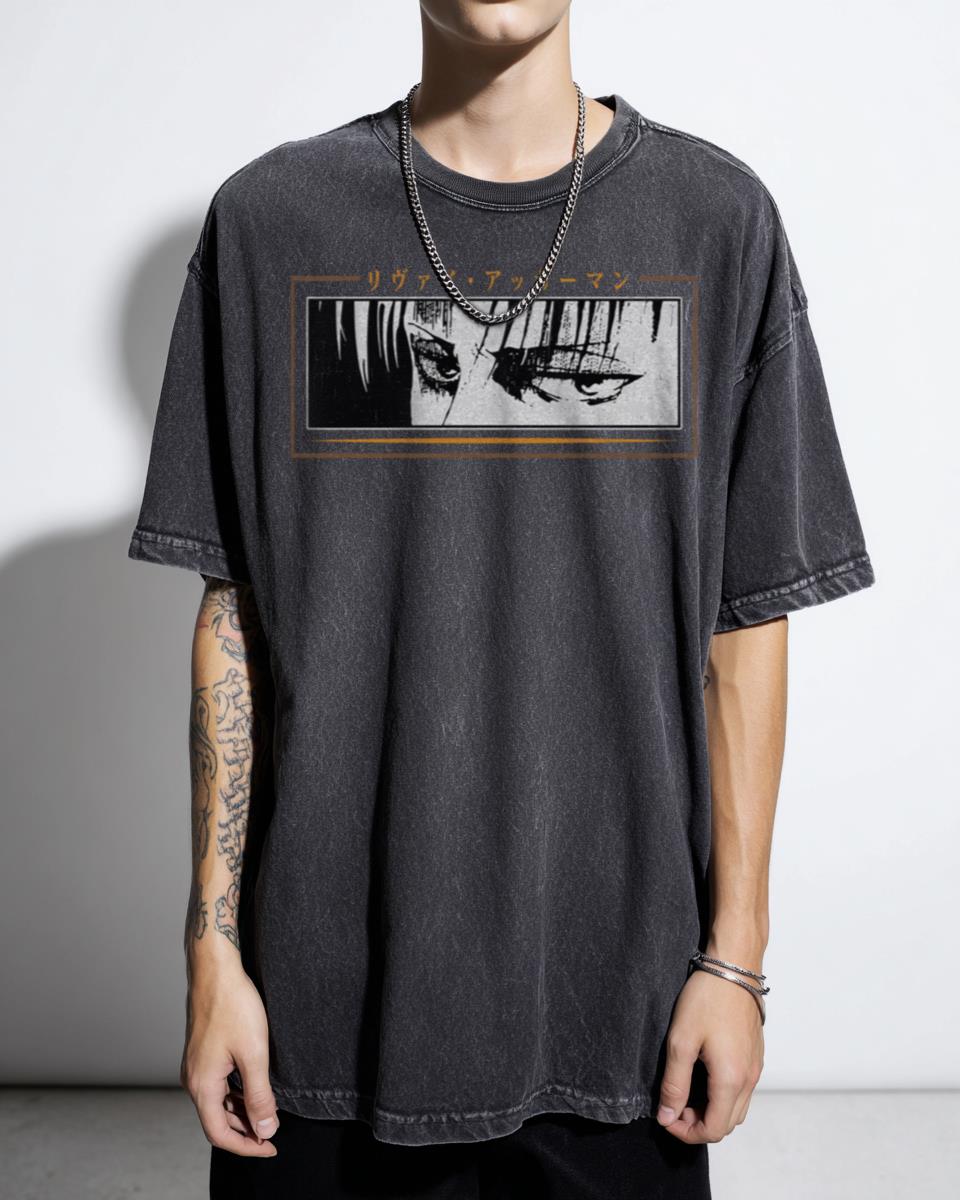 Levi Ackerman SnK Stare Attack on Titan T-Shirt - Anime Manga Fan Unisex