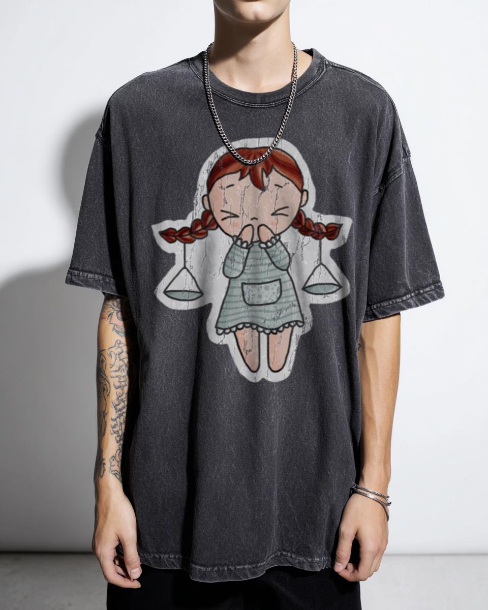 Libra Zodiac Chibi Kawaii Girl T-Shirt - Astrology Cute Anime Style Unisex
