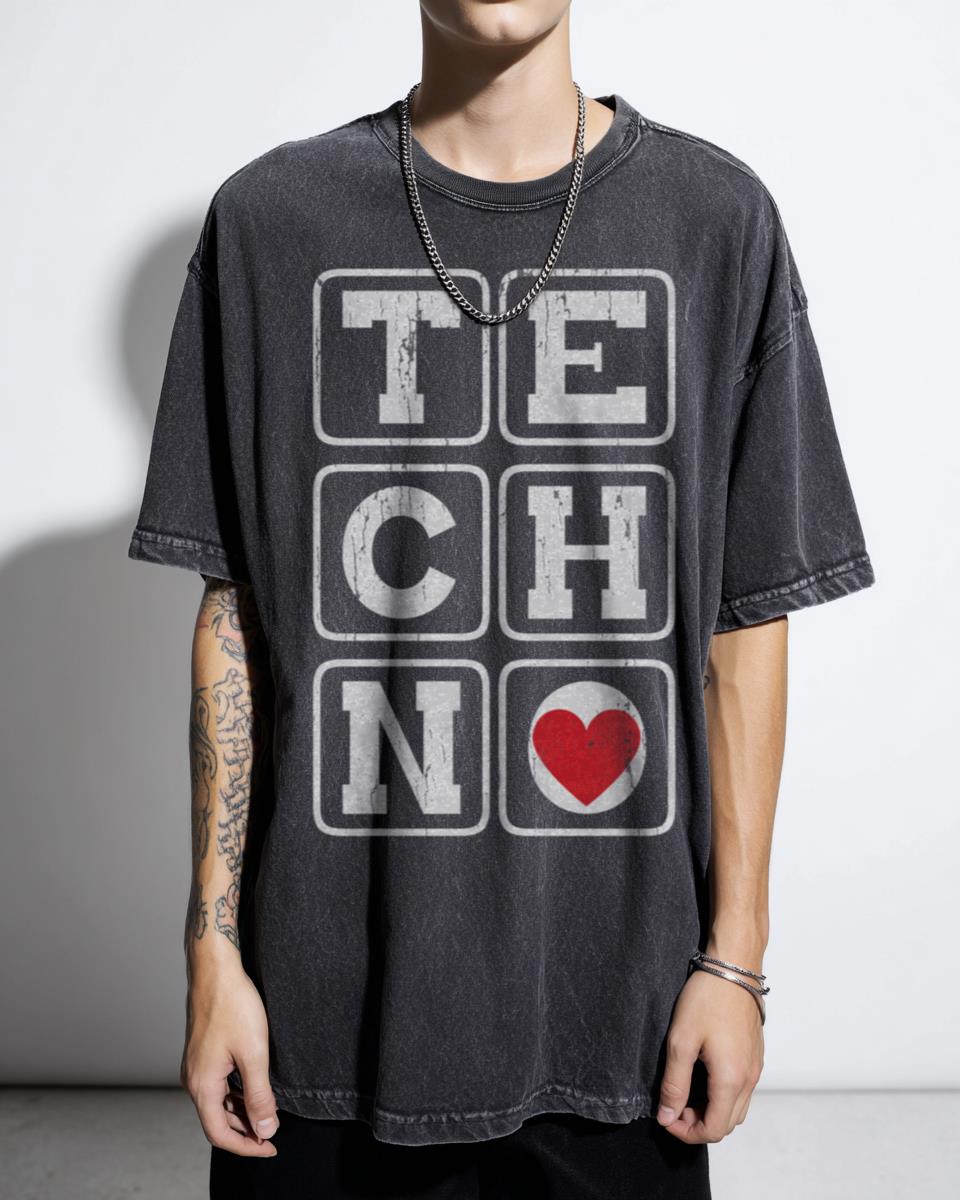 Love Techno Electronic Rave Music T-Shirt - House Music DJ Gift Unisex
