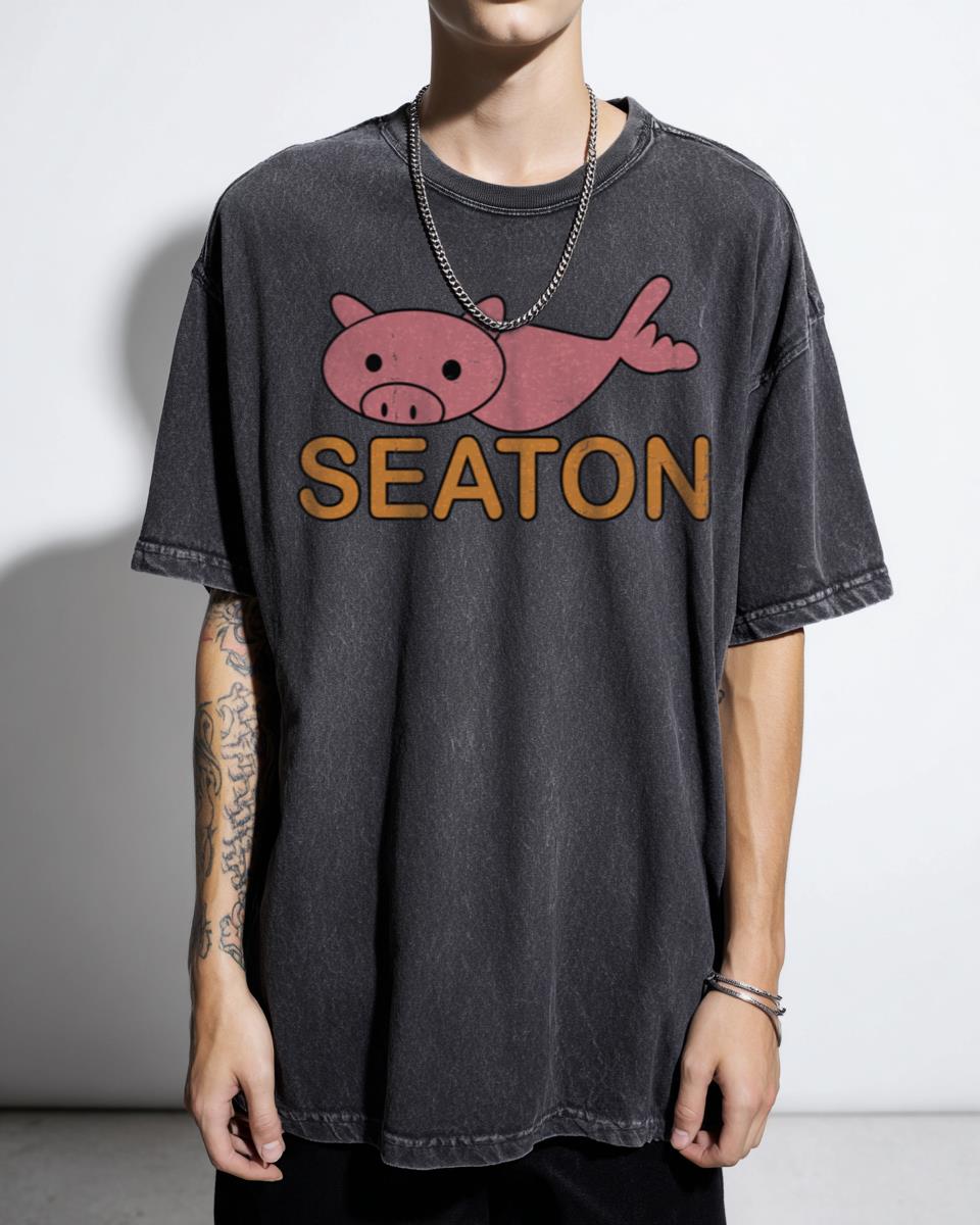 Luffy's "SEATON" Pig One Piece Anime T-Shirt - Simple Manga Fan Tee