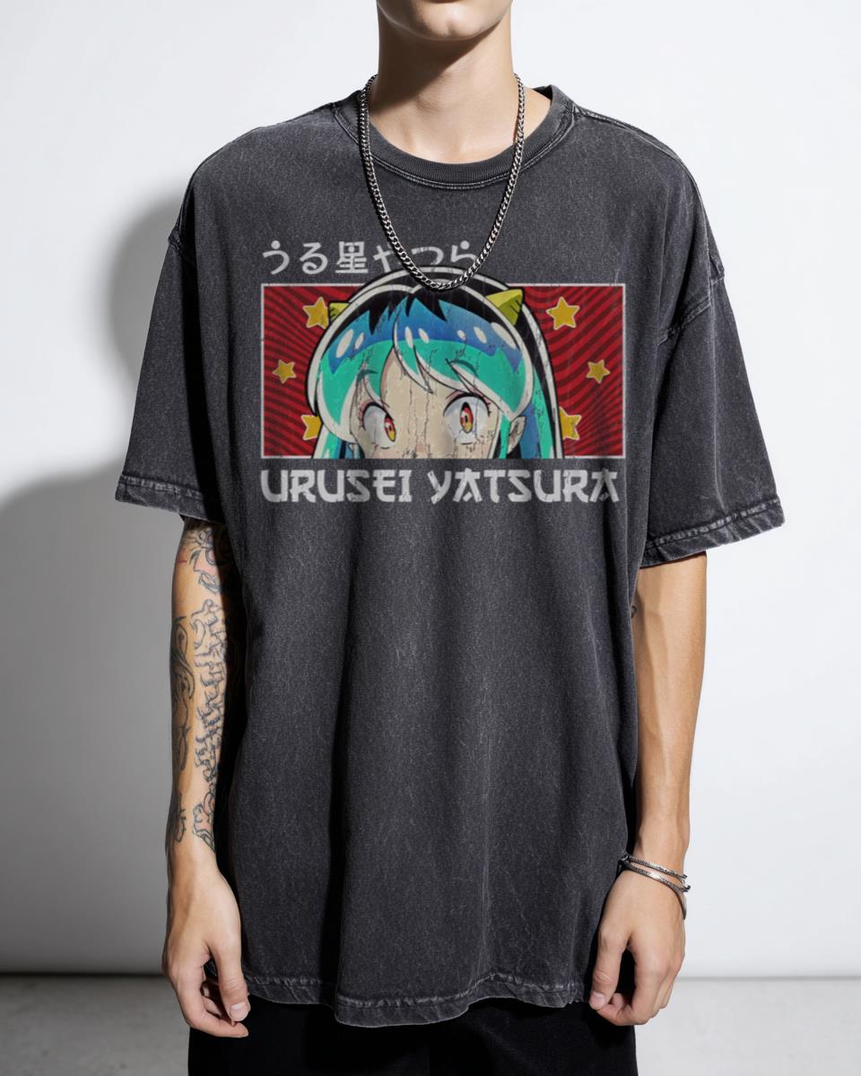 Lum Urusei Yatsura Kawaii Anime Peeker T-Shirt - Retro Manga Girl Tee