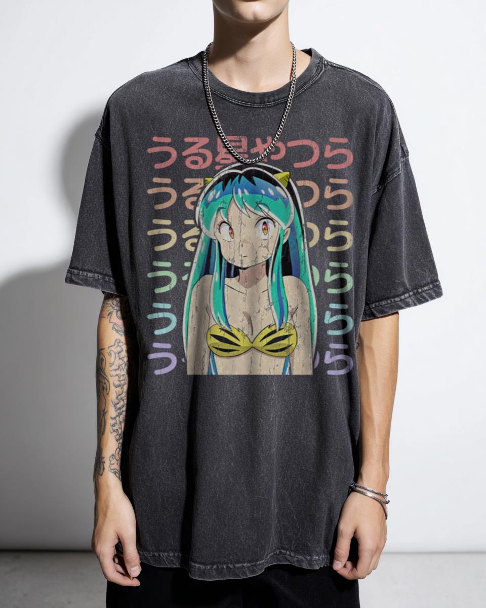 Lum Urusei Yatsura Kawaii Anime Peeker T-Shirt - Retro Manga Girl Tee