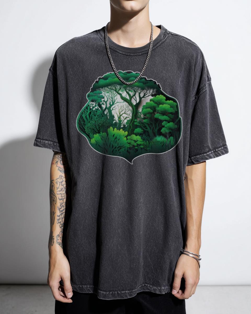 Lush Green Canopy Dreams Forest Nature T-Shirt - Enchanted Woodland Vibes Art
