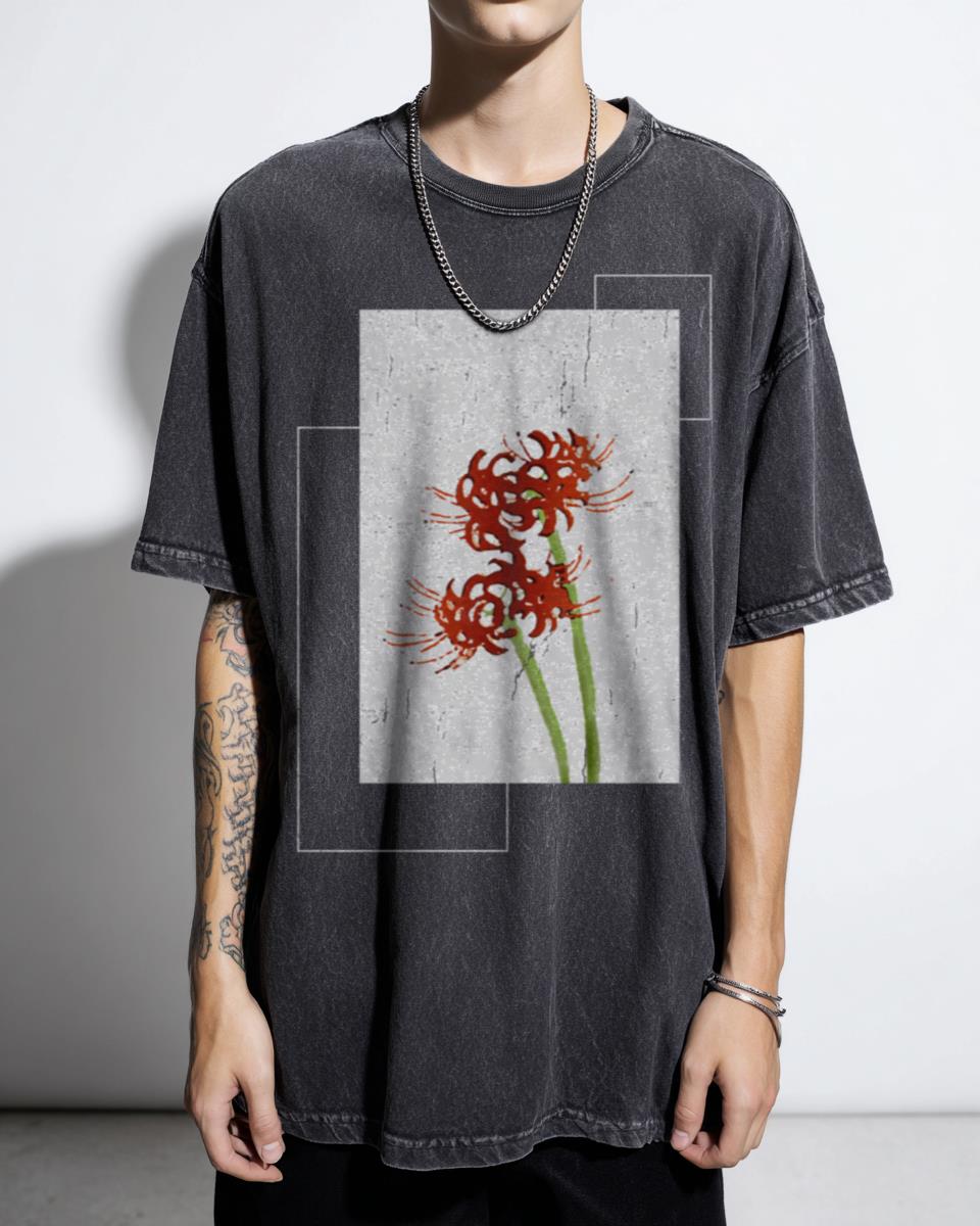 Lycoris Recoil Flower Japanese Anime Aesthetic T-Shirt - Lycoris Lily Fan Unisex