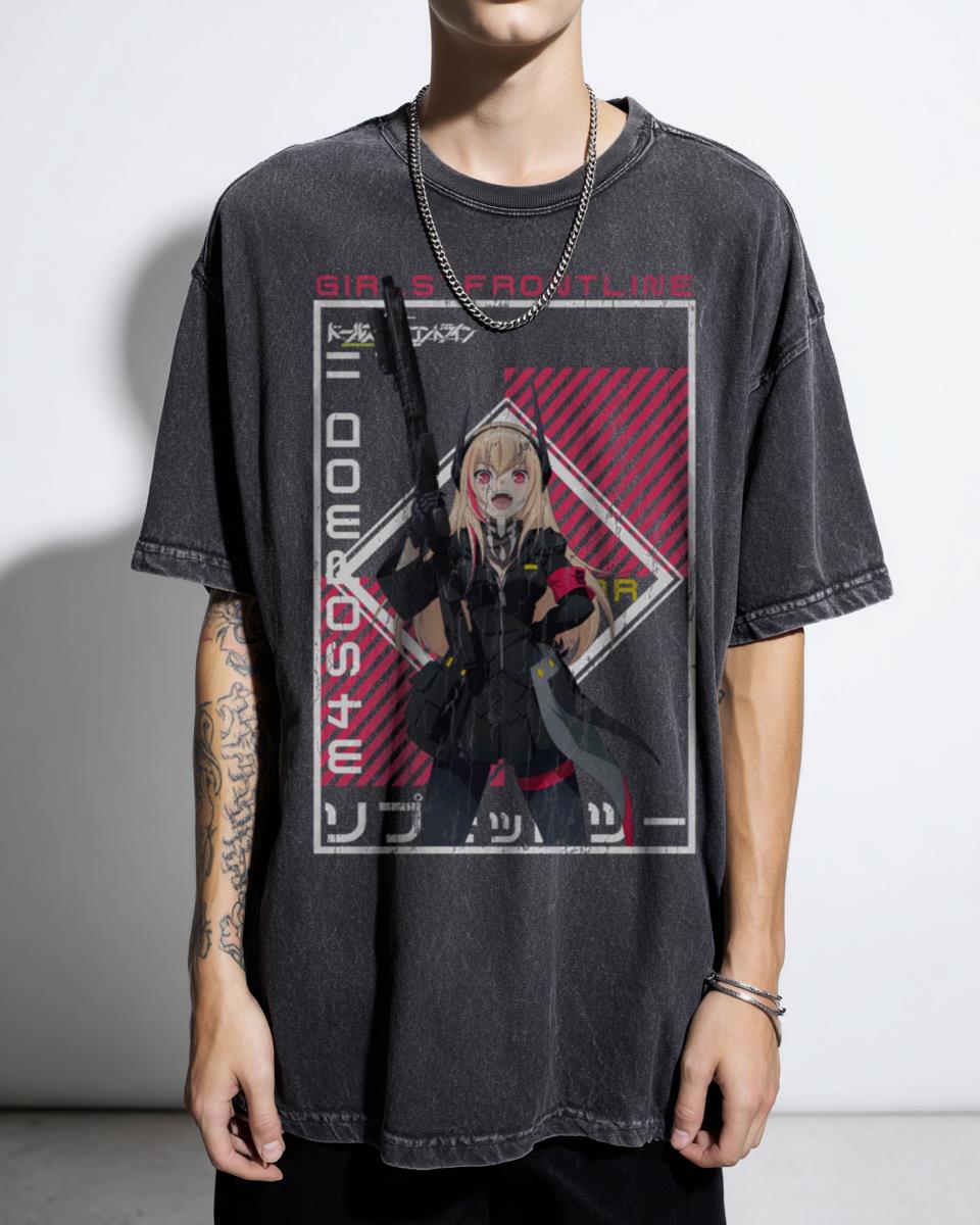 M4 SOPMOD II Girls' Frontline Anime T-Shirt - Tactical Waifu Manga Gaming Unisex