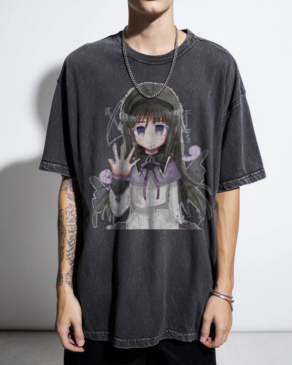 Madoka Magica Homura Akemi Anime Art T-Shirt - Cute Kawaii Magical Girl Fan Unisex
