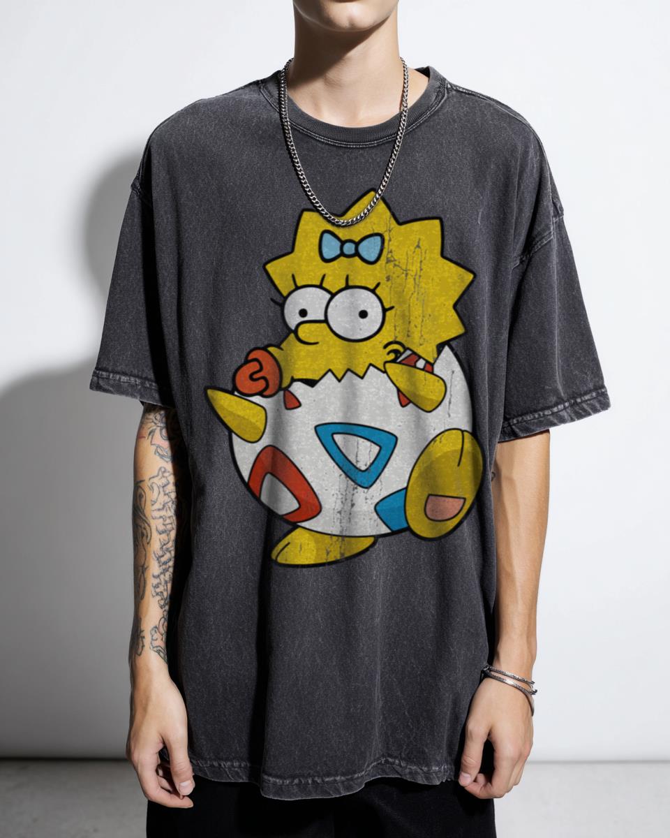 Maggiepi Simpsons Pokemon Mashup T-Shirt - Cute Cartoon Anime Crossover Kids Unisex