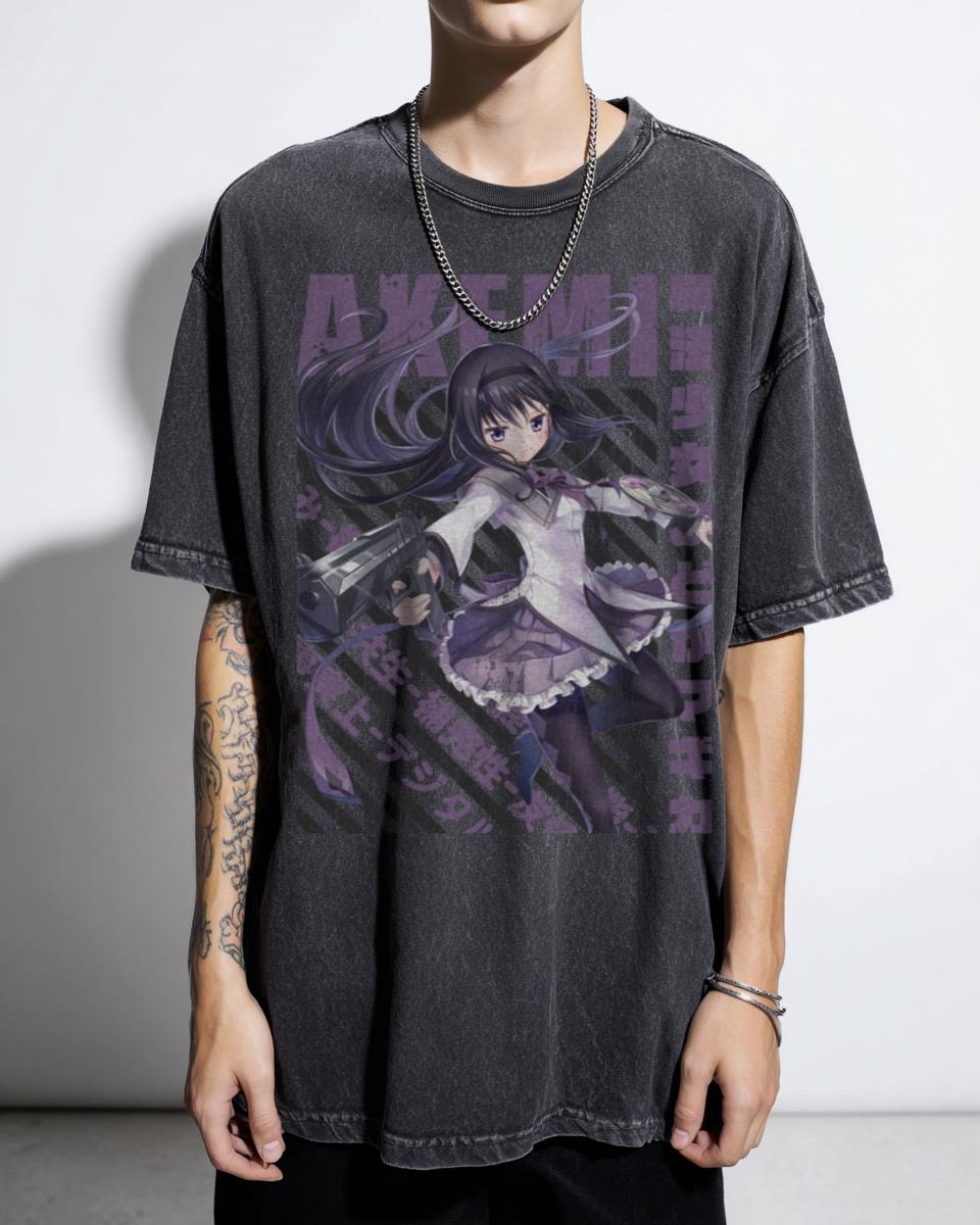 Mahou Shoujo Madoka Magica Homura Akemi Anime T-Shirt - Magical Girl Manga Tee