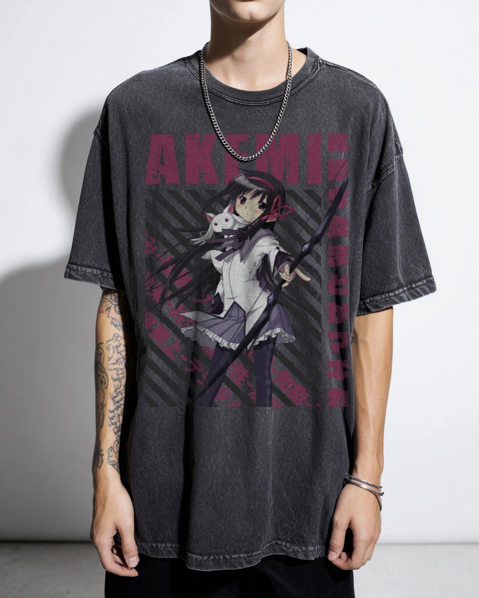 Mahou Shoujo Madoka Magica Homura Akemi Anime T-Shirt - Magical Girl Manga Tee