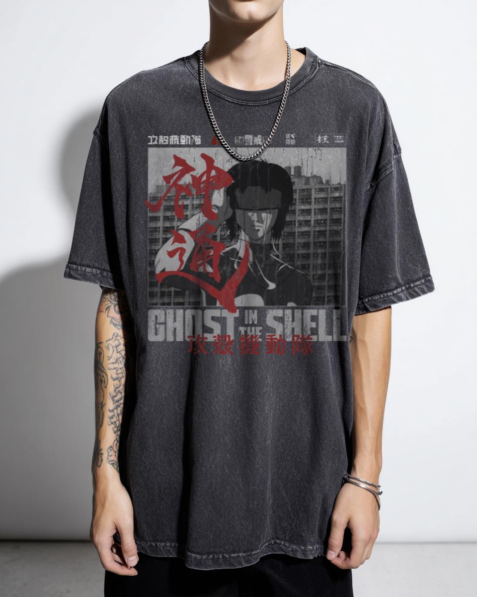 Major Motoko Kusanagi Ghost in the Shell Anime T-Shirt - Cyberpunk Manga Art Unisex
