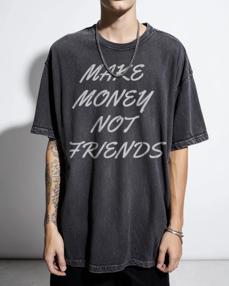 Make Money Not Friends Retro T-Shirt - 80s 90s Aesthetic Webtoon Fan Unisex