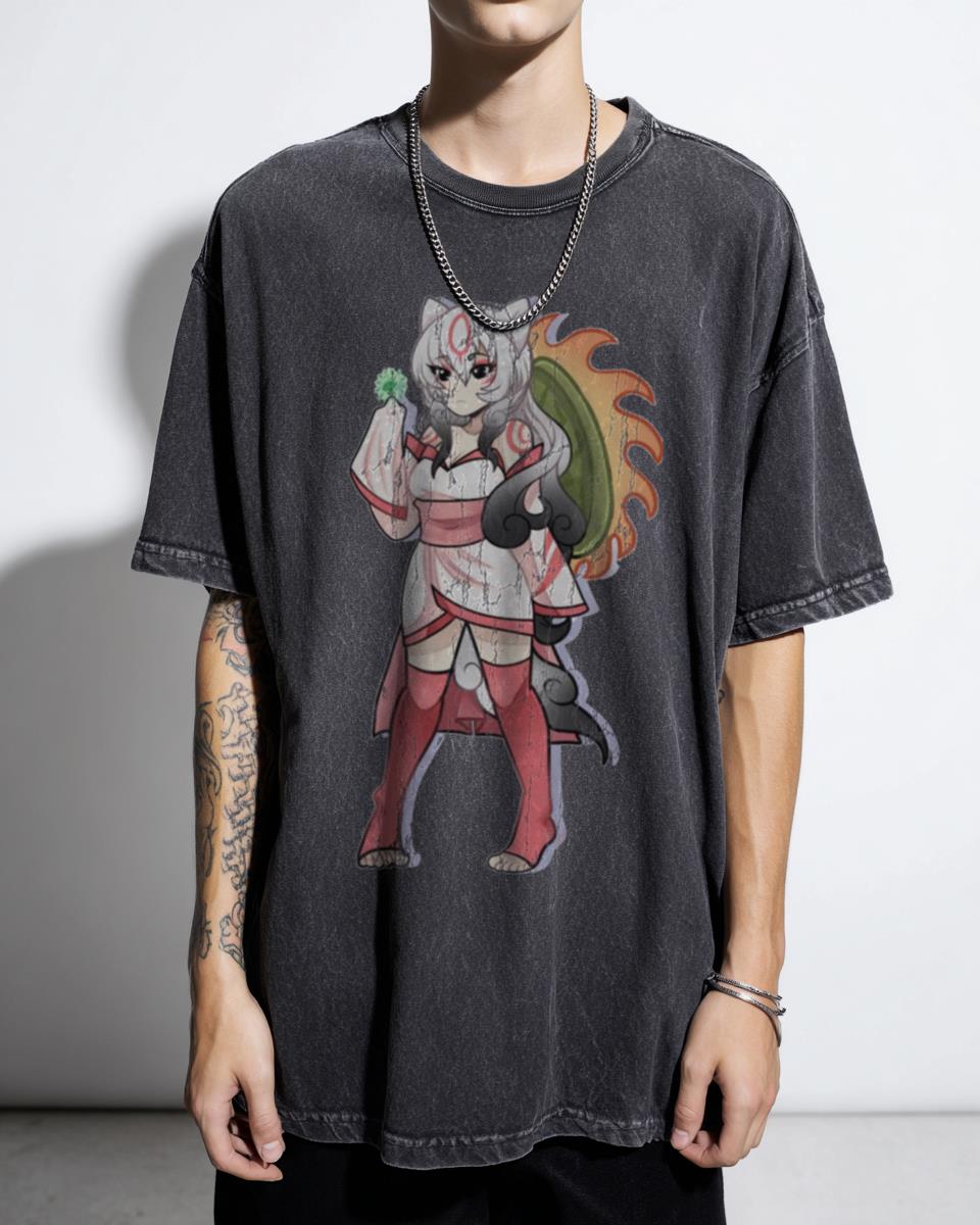 Manga From Anime T-Shirt | Japanese Style Graphic Acidwash Tee