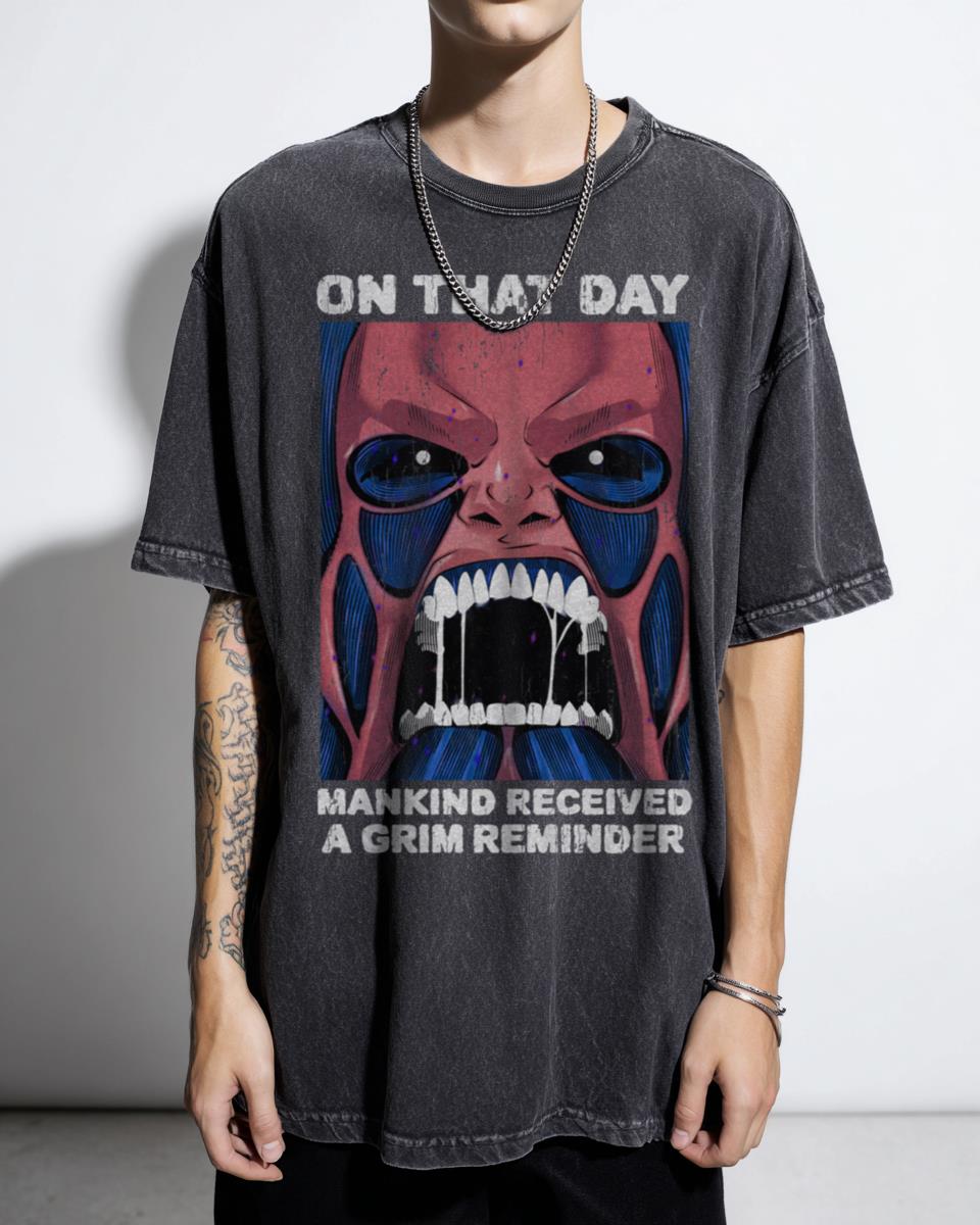 "Mankind Received a Grim Reminder" Attack On Titan T-Shirt - Eren Yeager AOT Anime