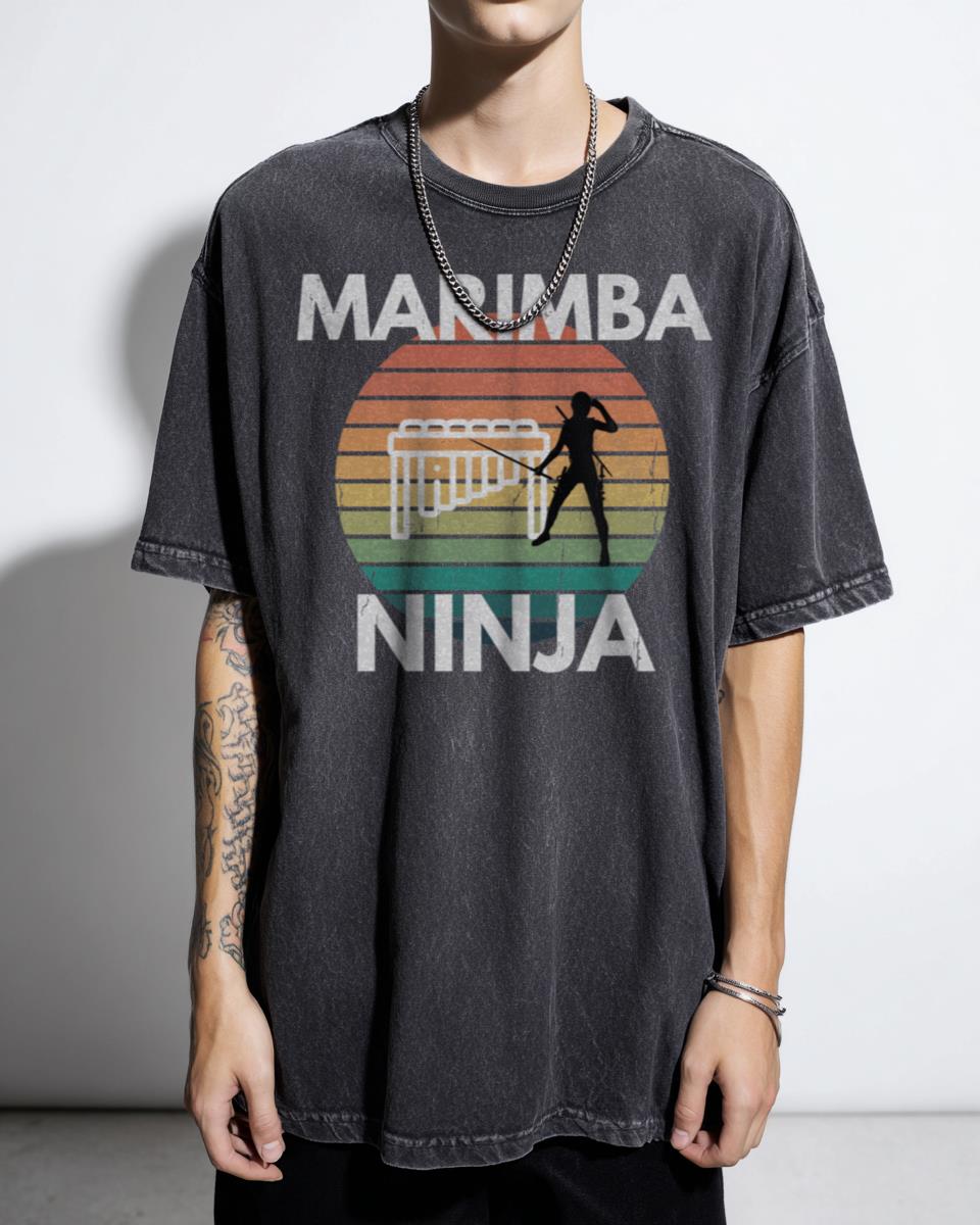 Marimba Ninja Percussionist T-Shirt - Funny Marching Band Musician Humor Unisex