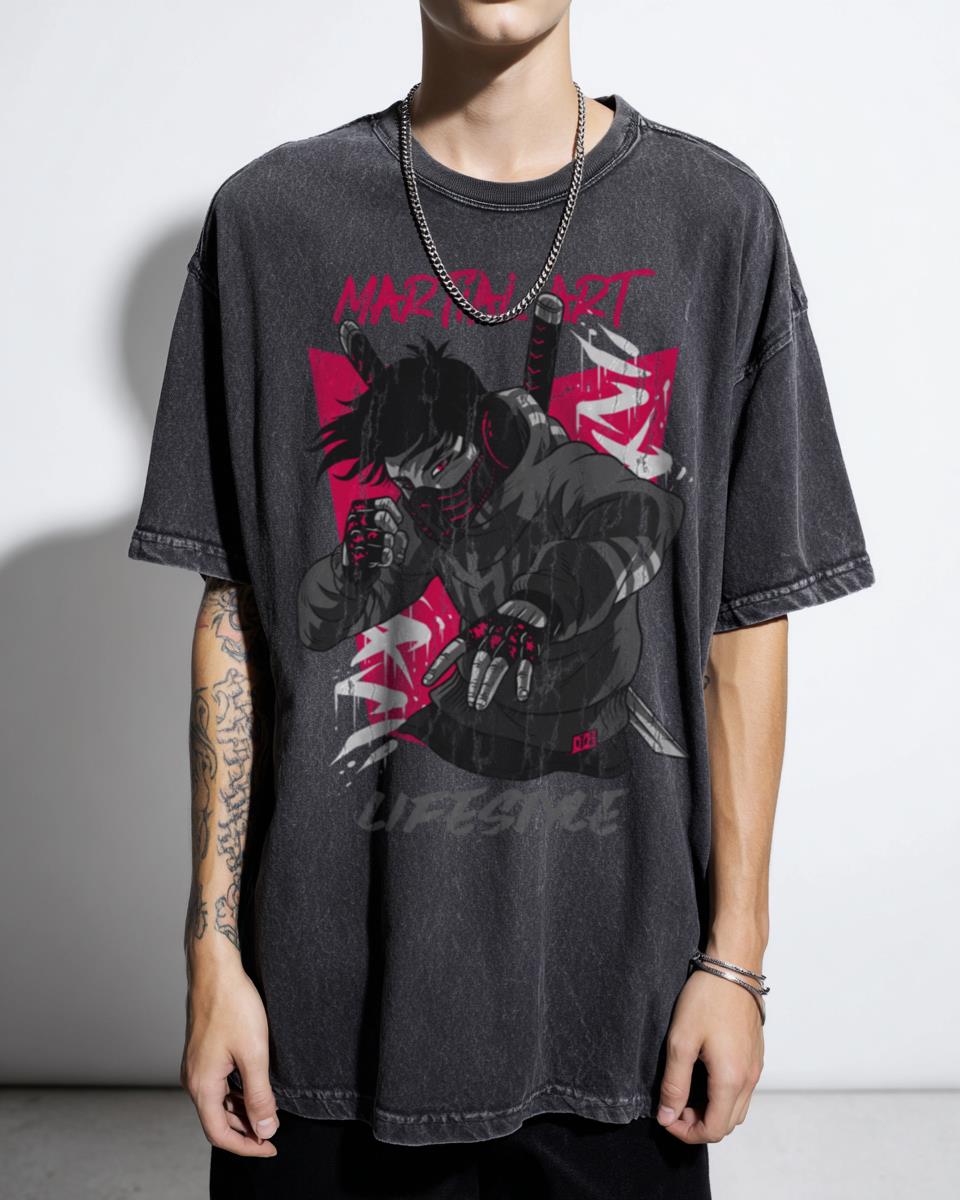 Martial Art Lifestyle Ninja Graphic T-Shirt - Traditional Combat Sports Apparel