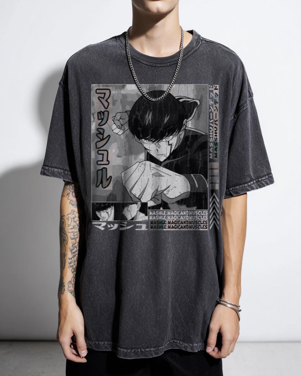 Mash Burnedead Mashle Magic and Muscles Anime T-Shirt - Finn Dot Lemon Fan