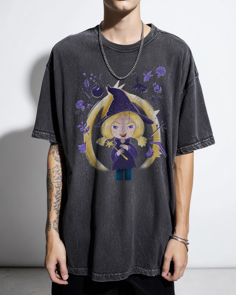 Matilda the Witch Fantasy Art T-Shirt - Funny Magic Wand Girl Unisex