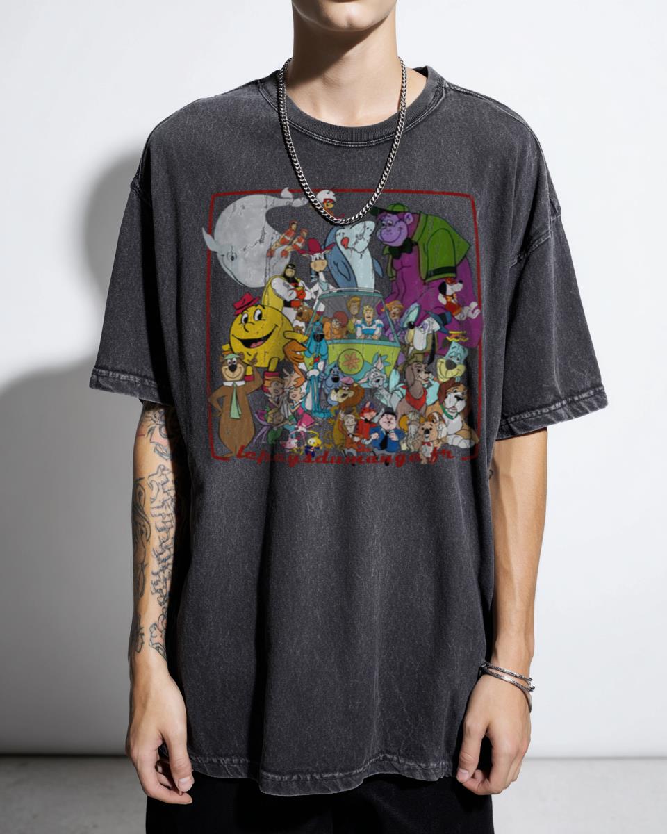 Medley 80s 90s Nostalgia Anime Cartoon T-Shirt - Lively Retro Animals