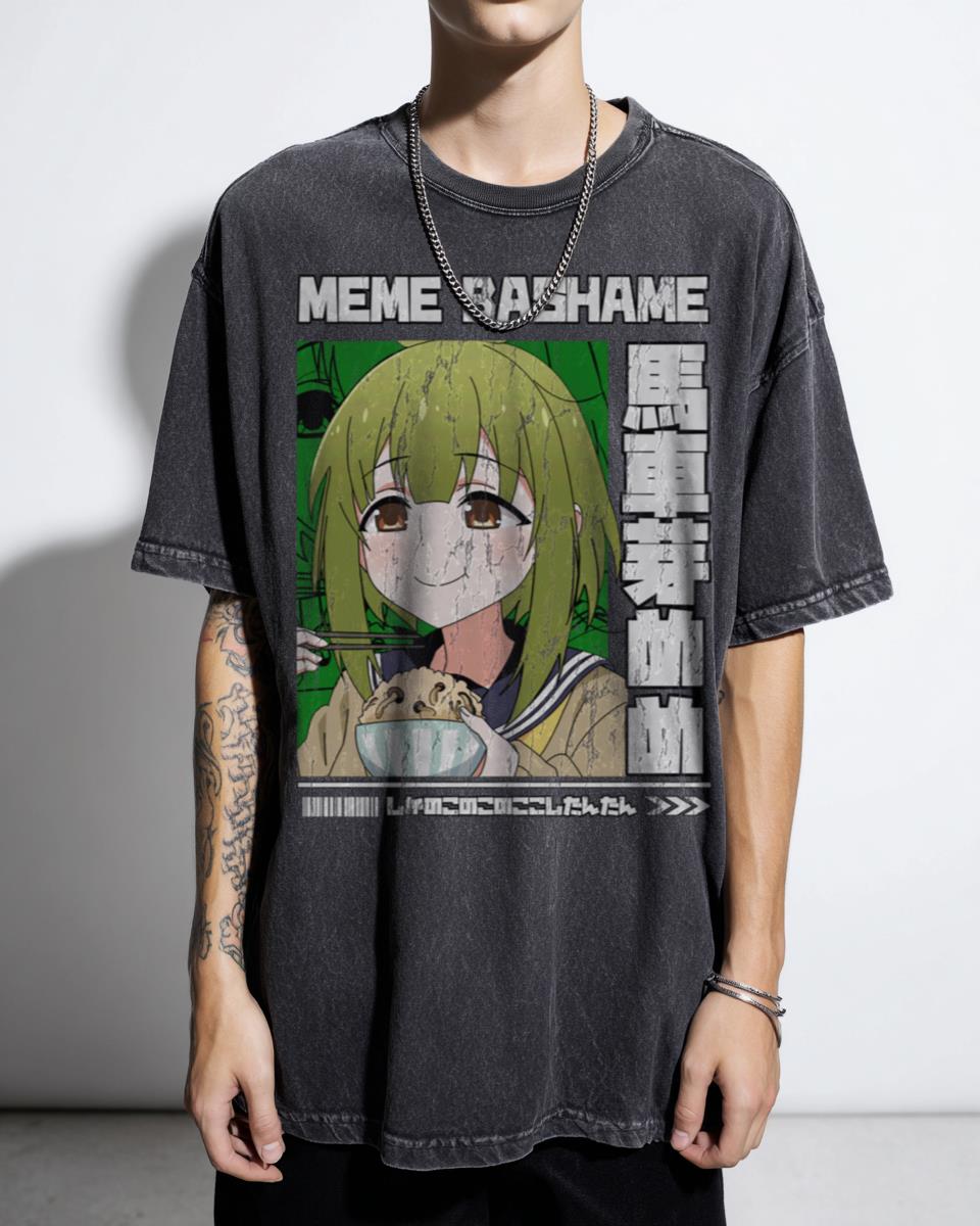 Meme Bashame Feasting My Deer Friend Nokotan Anime T-Shirt - Funny Deer Manga Fan Unisex