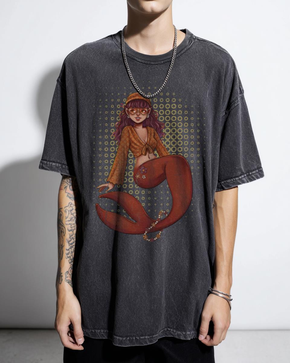 Mermay 70s Aesthetic Mermaid Anime T-Shirt - Original Fantasy Art