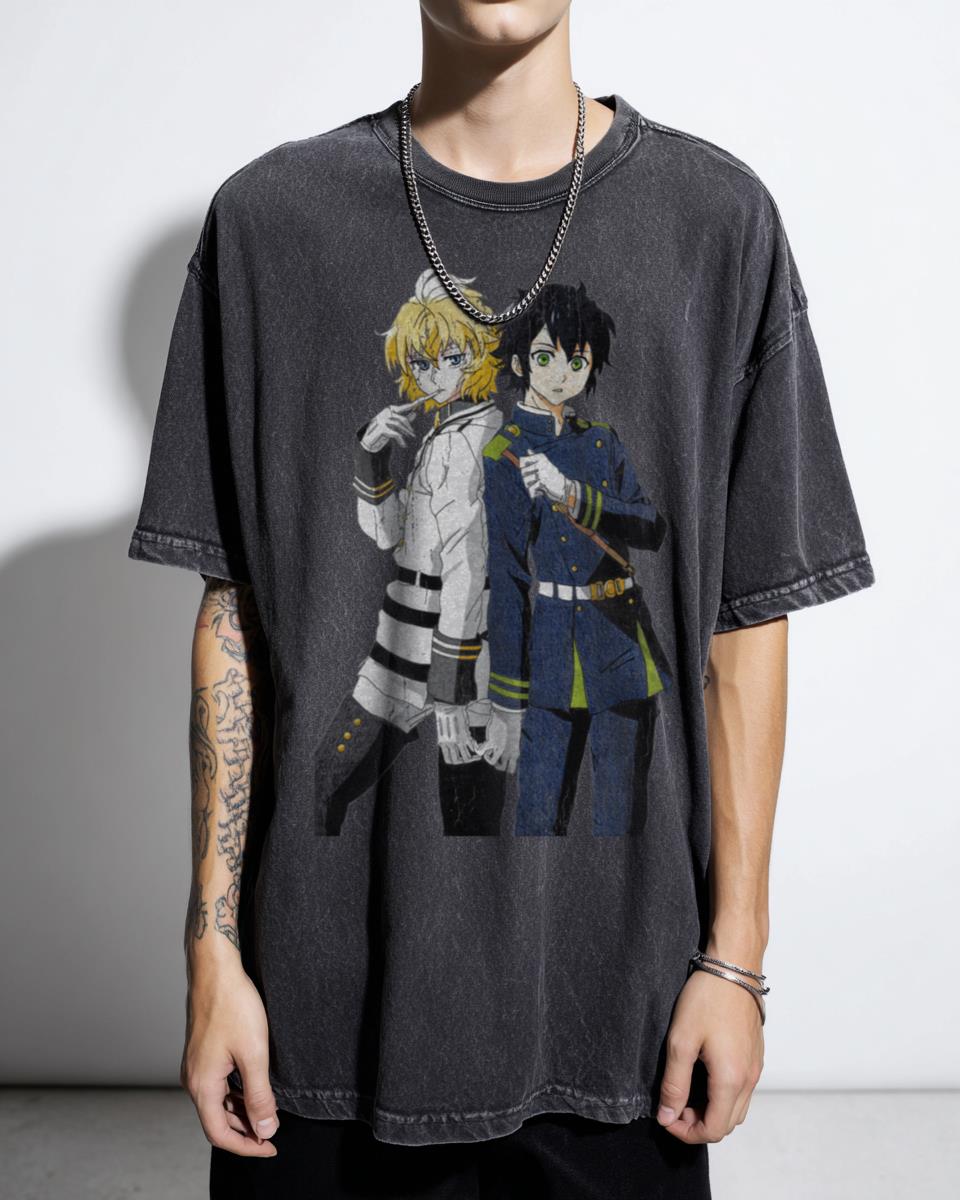 Mika and Yuu Owari no Seraph Anime T-Shirt - Seraph of the End Fan