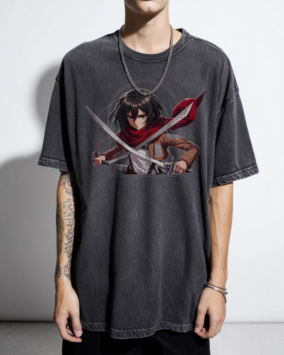 Mikasa Ackerman Swords Attack on Titan T-Shirt - AOT Anime Fan Gear