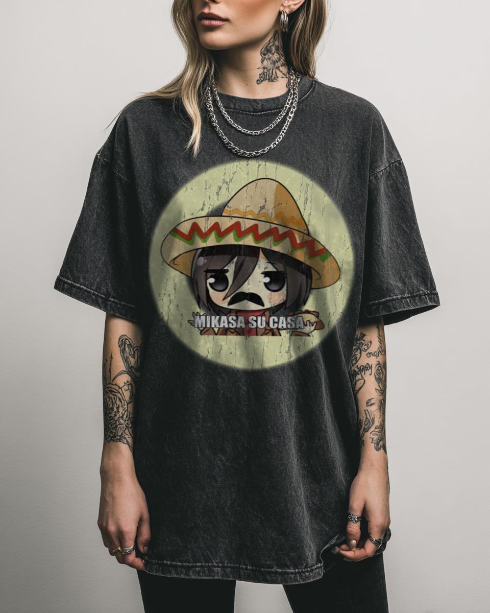 Mikasa Su Casa Attack on Titan T-Shirt – Funny Anime Fan Quote