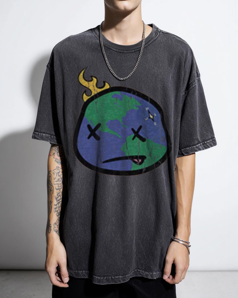 Minimalist Earth Global Warming Awareness T-Shirt - Elements of Our World Tee