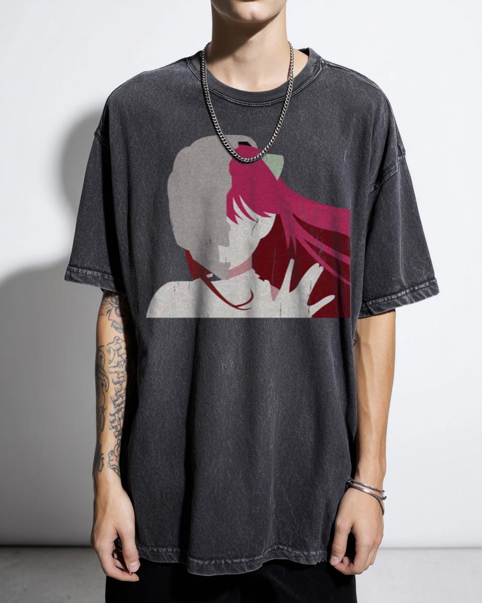 Minimalist Elfen Lied Lucy Anime T-Shirt - Clean Manga Dark Fantasy Fan Unisex