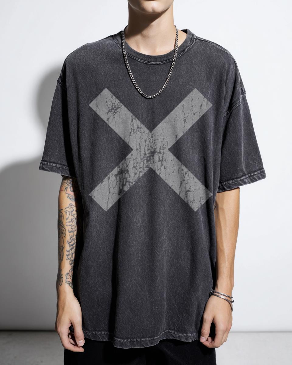 Minimalist Geometric Cross T-Shirt | Modern Nordic Design