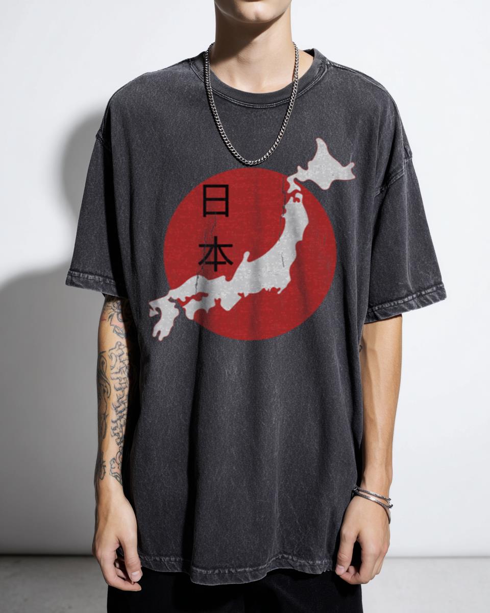 Minimalist Japan Map City Outline T-Shirt - Tokyo Ramen Samurai Travel Unisex