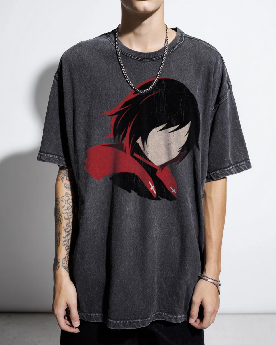 Minimalist Ruby Rose RWBY Anime Headshot T-Shirt - Manga Aesthetic Unisex