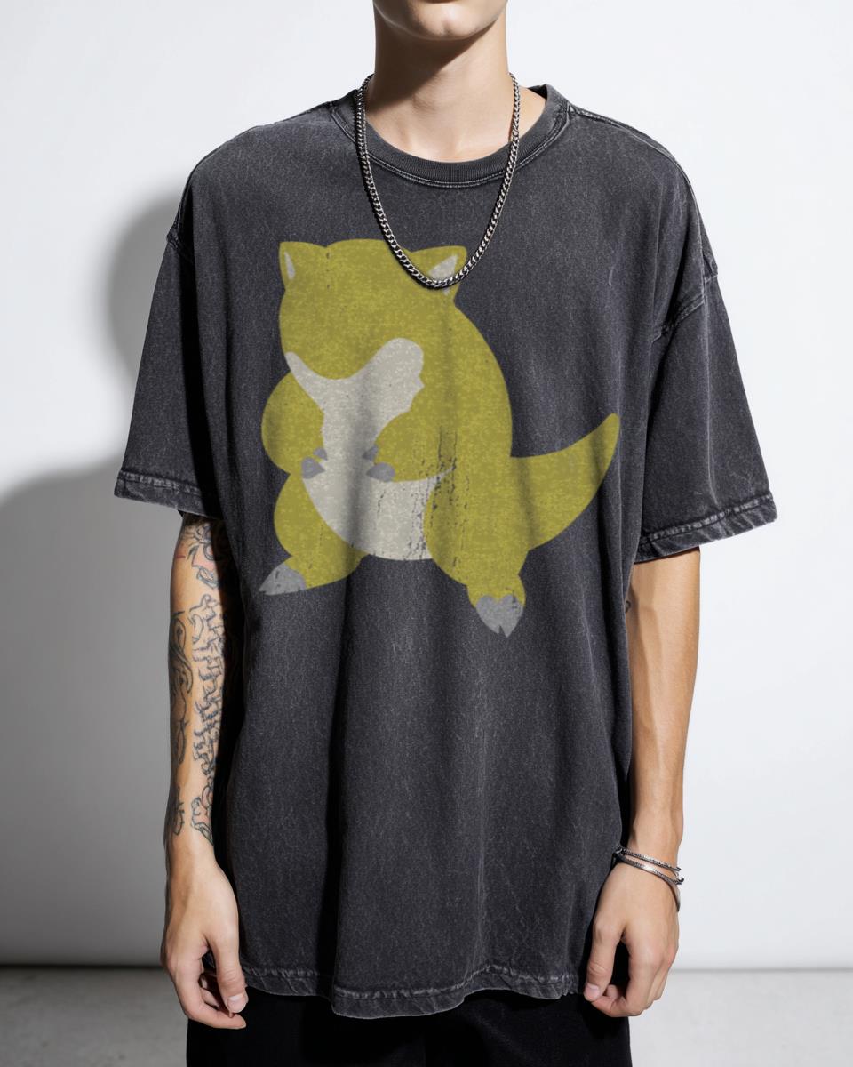 Minimalist Sandshrew Pokemon Cute T-Shirt - Armadillo Monster Design