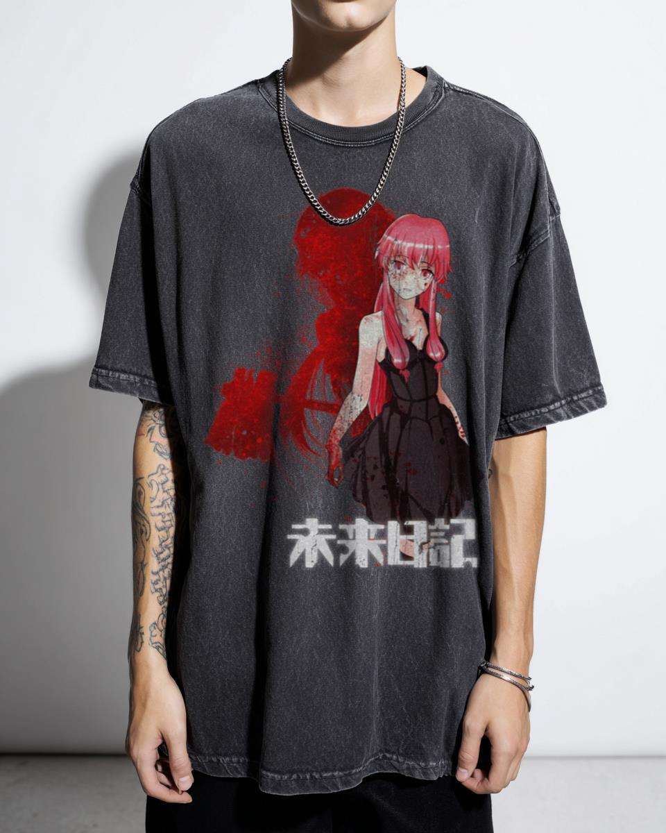 Mirai Nikki Yuno Gasai Anime T-Shirt - Future Diary Otaku Waifu