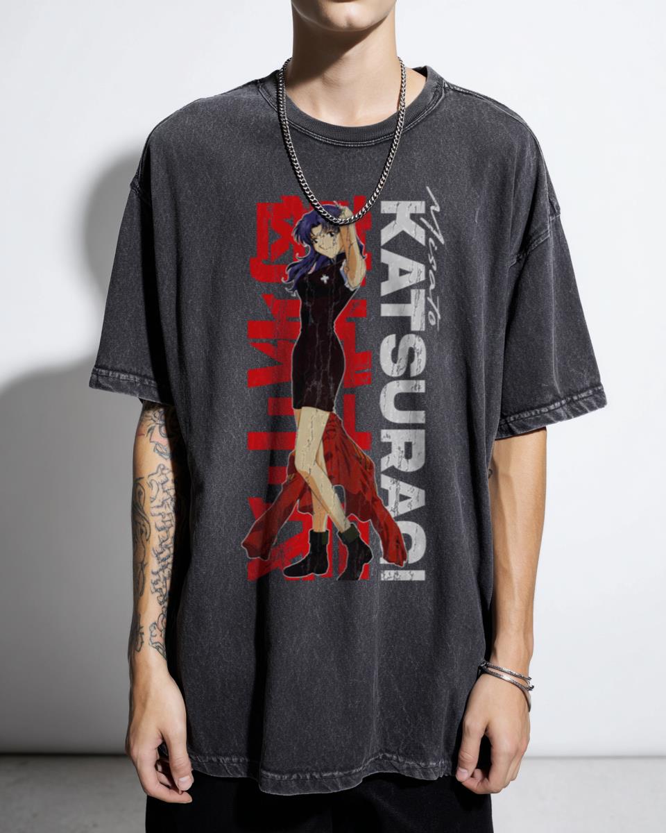 Misato Katsuragi Neon Genesis Evangelion T-Shirt - 90s Anime Y2K Art